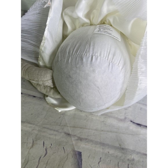 Hoppy Easter Shelf Sitter Ballerina Bunny Rabbit Doll Sitting White Beige Floral - Picture 9 of 12